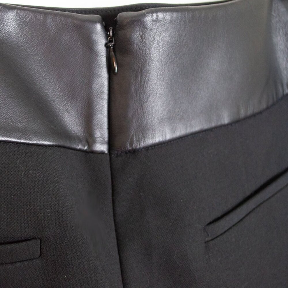 TIBI New York Black Lamb Leather Trim Mini Skort - Picture 9 of 12
